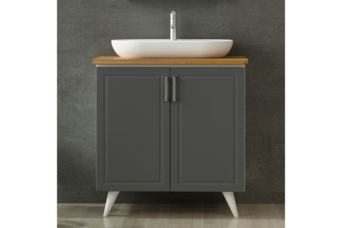 SANYA BANYO DOLABI ALT 85CM AY2K TZG BEYAZ ANTRASİT