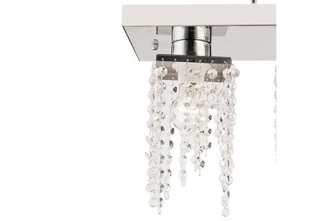 APLİQA NİKOLA İKİLİ KRİSTAL TAŞLI AVİZE, KROM