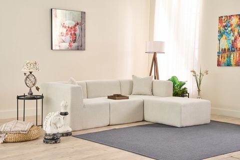 RAKS SERİSİ MODULER FULL SÜNGER KÖŞE KOLTUK, SAĞ VE SOL, KREM