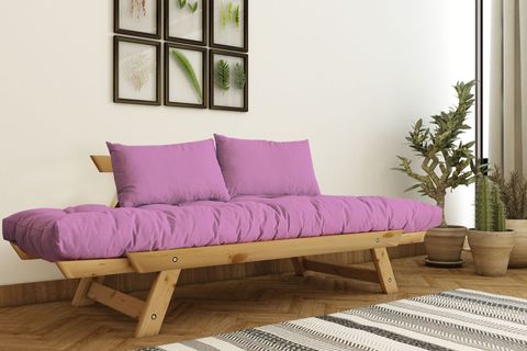 WOODESK ADALAR MASİF AHŞAP İKİLİ KANEPE, NATURAL-PEMBE, CPT8168-210