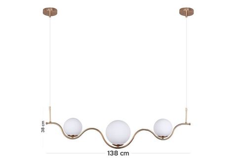 BUBBLE LAMP WAVE BAL RENK KAPLAMALI 3 CAMLI AVİZE