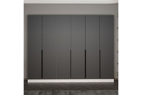 KALE 210 CM 6 KAPAKLI 4B RAF PORTMANTO, BYZ MBR ÇİZGİLİ ANT