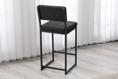 RİVA BAR MUTFAK SANDALYESİ, SİYAH AYAKLI, ANTRASİT