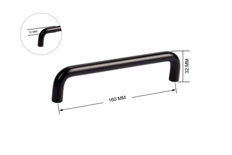 ZİRVE TREND ALÜMİNYUM KULP, SİYAH, 160 MM