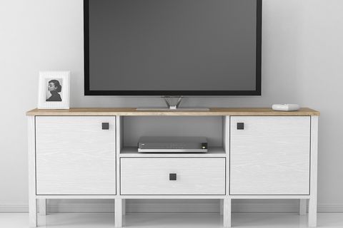 VENEZİA 2 KAPAK 1 ÇEKMECE TV ÜNİTESİ, ATLANTİK ÇAM WOOD BEYAZ, 150 CM
