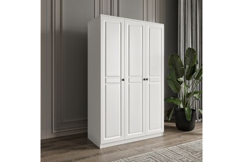 VİOLET GARDIROP, BEYAZ, 3 KAPAKLI