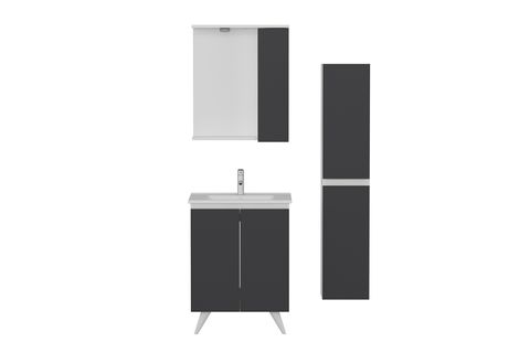 NİKA BANYO DOLABI 65CM AY2K 1K1A ETJ BOY BEYAZ ANTRASİT