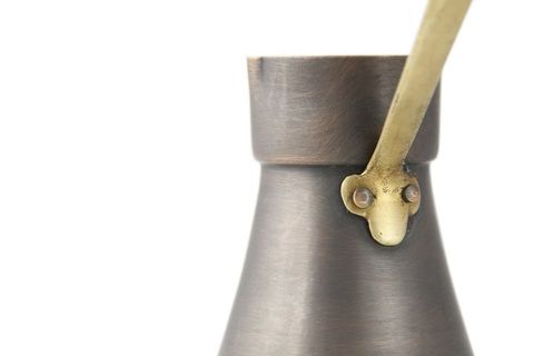 COHO ANTİQUE BAKIR TÜRK KAHVE CEZVESİ DÖKÜM İŞLEME KULP, S