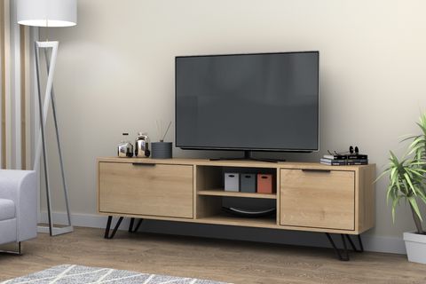 KASTER METAL AYAKLI TV ÜNİTESİ, MEŞE , 170 CM