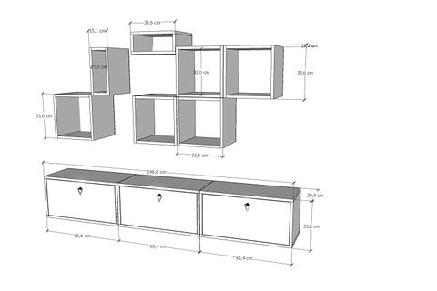 BK ÇOK AMAÇLI DOLAP, DUVARA MONTE RAFLI, NRG