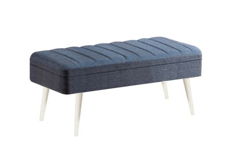 VİNA KUMAŞLI SANDIKLI BENCH, BEYAZ LACİVERT