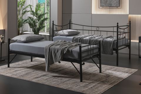 DAİLY DAYBED METAL YAVRULU KARYOLA, SİYAH, 90X200