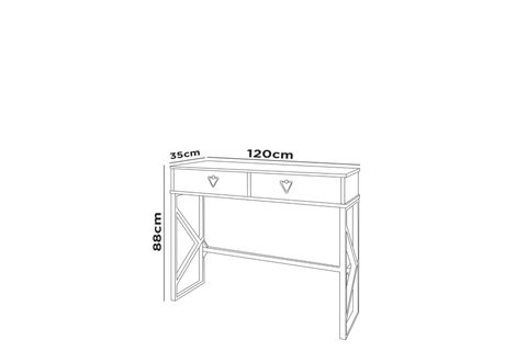 LONDON BEYAZ DREUSUAR, 2 ÇEKMECELİ, 120 CM