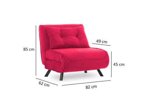 PAFU SANDO TEKLİ SIRTI 5 KADEMELİ KATLANIR YATAKLI KOLTUK FUŞYA