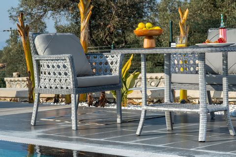 MOVA RATTAN BAHÇE MOBİLYASI, GRİ, 2+1+1