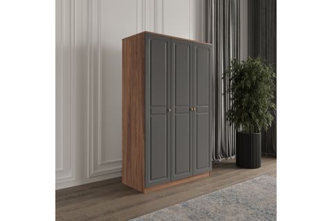 VİOLET GARDIROP, ANTRASİT, 3 KAPAKLI