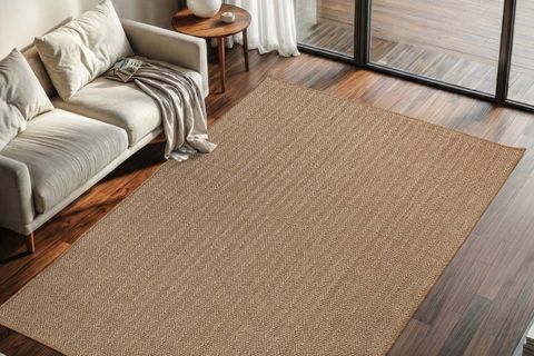PERA HALI KAHVE VE BEYAZ KÜÇÜK ZİKZAK SİSAL TARZI HALI FM03W 120X180 CM