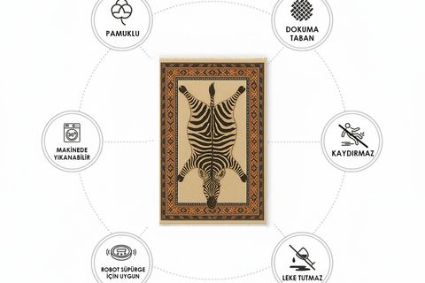 ZEBRA DOKUMA TABAN HALI, 484 YNG, 80X150 CM