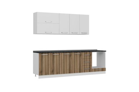 MİNAR DEFNE 260 CM MUTFAK DOLABI BEYAZ DORE 260-D3