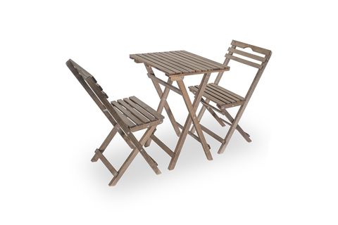 BALKON BAHÇE MUTFAK AHŞAP KATLANIR BİSTRO SET 2 SANDALYE 1 MASA