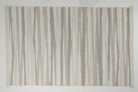 4K INFİNİTY COLLECTİON MODERN MAKİNE HALISI 02, WHİTE BEİGE, 80X150 CM