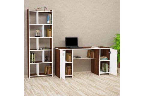 KALENDER DEKOR MATEO TWİNS SNOW BİLGİSAYAR VE ÇALIŞMA MASASI TAKIMI, BEYAZ, 145 CM, MTS03