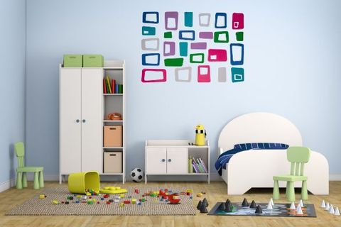 DUVAR SÜSÜ STİCKER RENKLİ KARELİ PVC