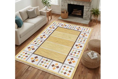 HASIR DESENLİ  VİNTAGE DOKUMA TABAN HALI, 372 YNG, 60X120 CM