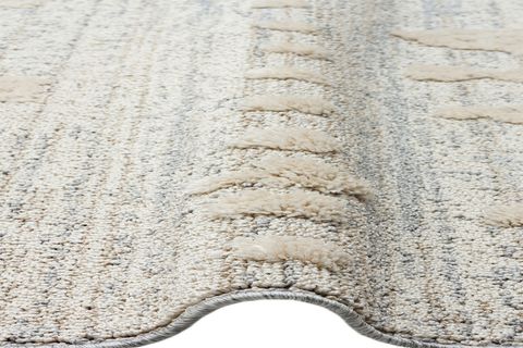 ELSE GRİ BEYAZ ETNİK İSKANDİNAV HAV TOZ VERMEZ KABARTMA MODERN DOKUMA MAKİNE HALI SYDNEY-04-W 80X150