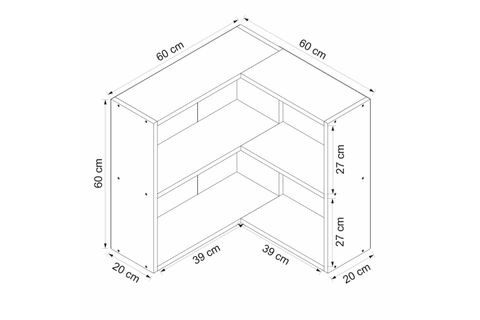ADEL KÖŞE KİTAPLIK, BEYAZ, 1 RAFLI