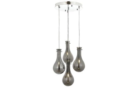 AVONNI METAL CAM MODERN AVİZE, KROM KAPLAMA, AV 60092 4KT, 40 CM