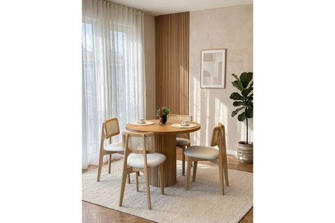 PARLA AHŞAP MASA TAKIMI, 90X90