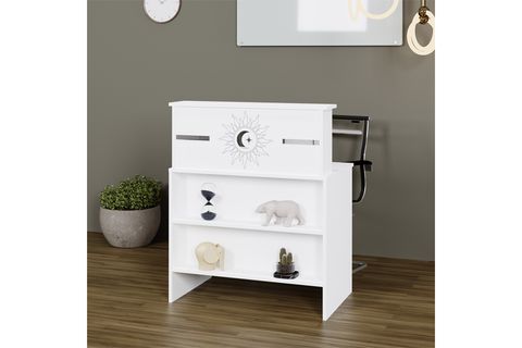 VENÜS HİLAL ÇEKMECELİ BANKO, SEKRETER MASASI, BEYAZ, 90 CM