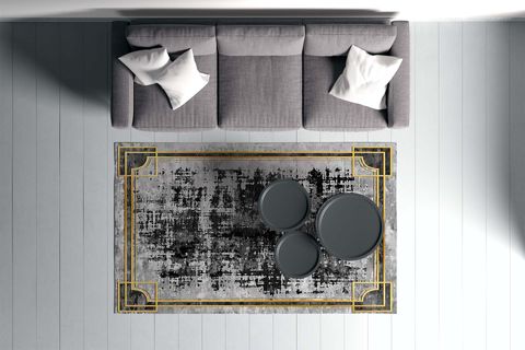 HALI VAGONU DİJİTAL BASKI HALI S-122, YIKANABİLİR, 100X300