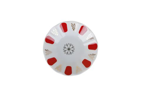 PORLAND KIRMIZI YALDIZ ÇAY TABAĞI 11CM TEKLİ 04POR005231