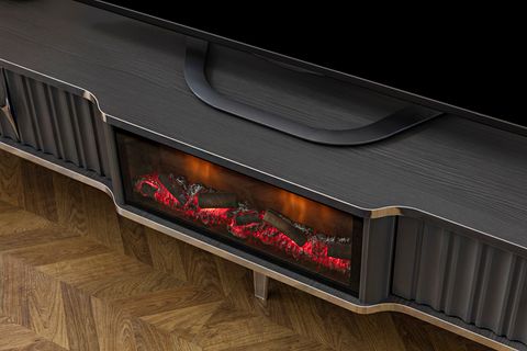 DELIGHT ŞÖMİNELİ TV ÜNİTESİ, ÇEKMECELİ, GRİ, 160 CM