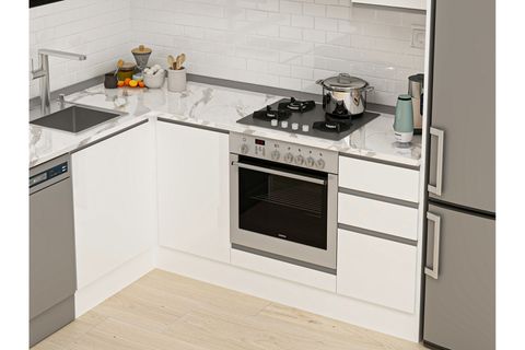 ALVİNKA 180 330X222 CM HG_J KÖŞE MUTFAK DOLABI, BEYAZ MDF
