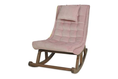 ASEDİA MİSKİN PUF, PEMBE, AHŞAP, CEVİZ AYAK