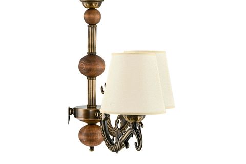 ELBE DÖKÜM ZAMAK AVİZE KREM ŞAPKALI, ÜÇ KOLLU