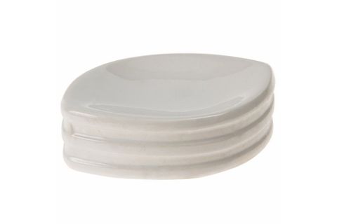 SERAMİK SABUNLUK OVAL ÇİZGİLİ MODEL 13X9X3 CM