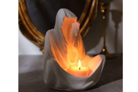 HAYALET FİGÜRLÜ MUMLUK, BEYAZ