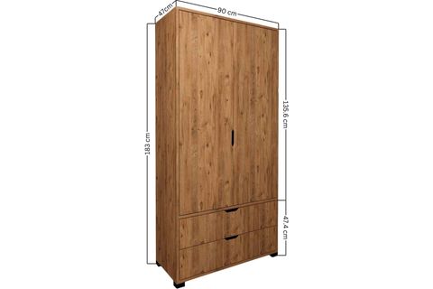 ATLAS GARDIROP, 2 KAPAKLI 2 ÇEKMECELİ