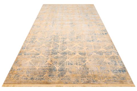 EKO HALI VERONA DYED VRD 06 MARİNE GOLD MAVİ SARI KOLAY KULLANIMLI YUMUŞAK DOKULU YÜKSEK ALÇAK OYMALI MODERN İNCE SALON HALISI 200X290