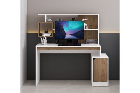 ARLENA ÇALIŞMA MASASI, BEYAZ RAHLE