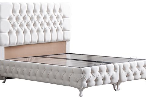 ROMA BAZA BAŞLIK VE REAL PEDLİ YATAK SETİ, KREM, 90X200