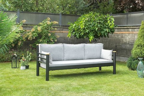 KAPPİS METAL SOFA SEDİR ÜÇLÜ KOLTUK, FÜME, 70X200