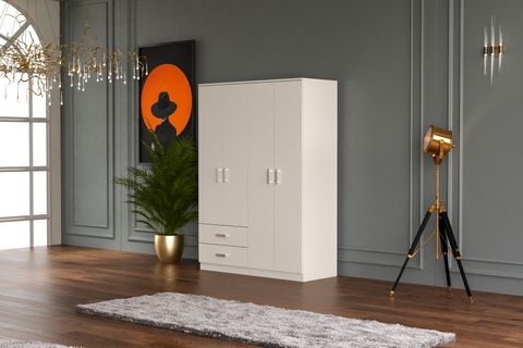 MİNE GARDIROP, 4 KAPAKLI, BEYAZ