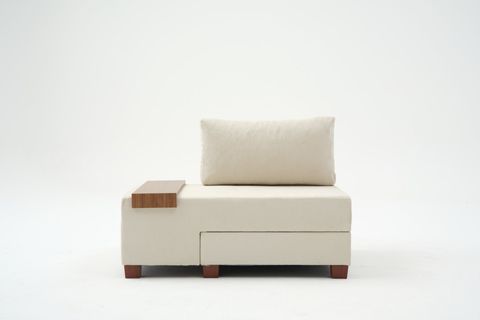 PERENNA YATAKLI TEKLİ KOLTUK, ŞÖNİL, KREM, SOL