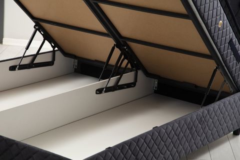 VASSİ ÇİFT KİŞİLİK BAZA+BAŞLIK+YATAK, ANTRASİT, 140X200