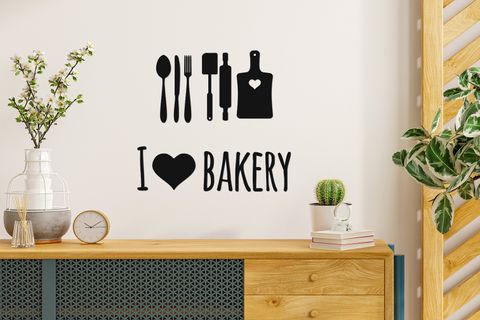 MUTFAK SETİ I LOVE BAKERY DEKORATİF DUVAR AKSESUARI MODERN TABLO